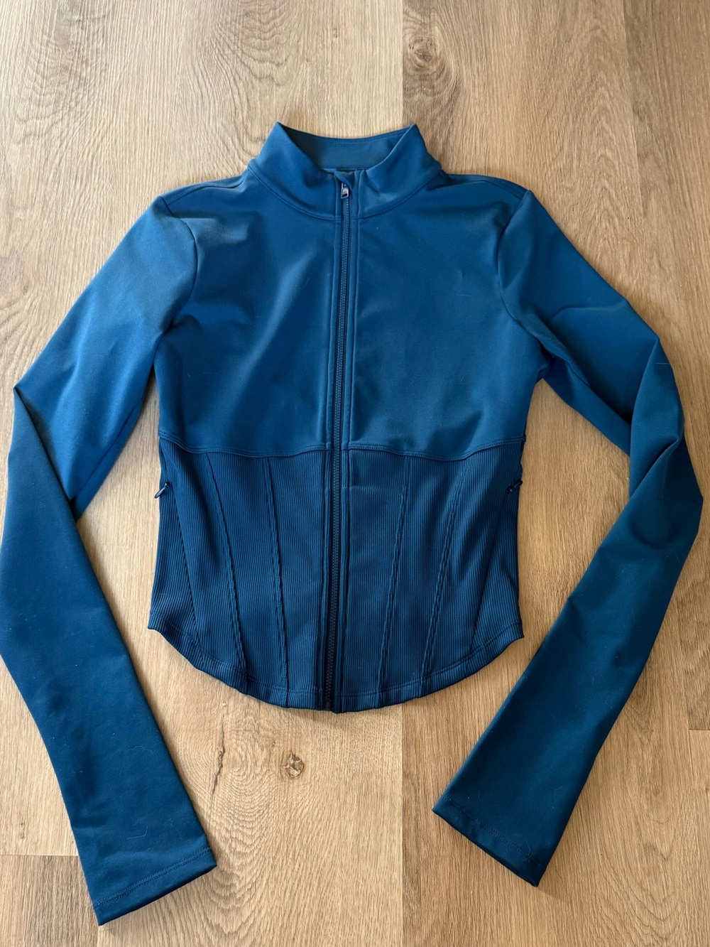 alo - airbrush corset jacket - blue